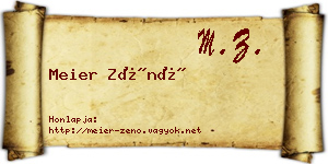 Meier Zénó névjegykártya
